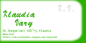 klaudia vary business card